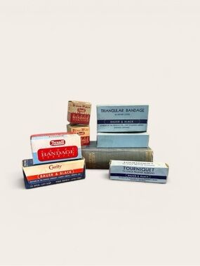 WWII Bauer Black Rexall Curity NOS Bandage Lot 1940s Apothecary Display Novelty‎